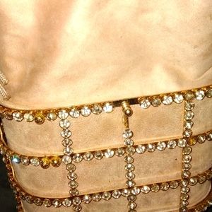 Bling bling lady's crystal and shade clutch purse